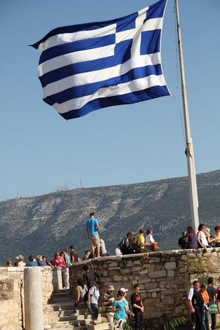 Menschen auf der Akropolis