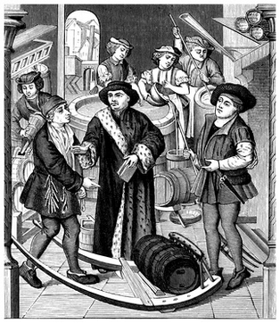 Mittelalterszene mit Bier Mittelalterszene mit Bier