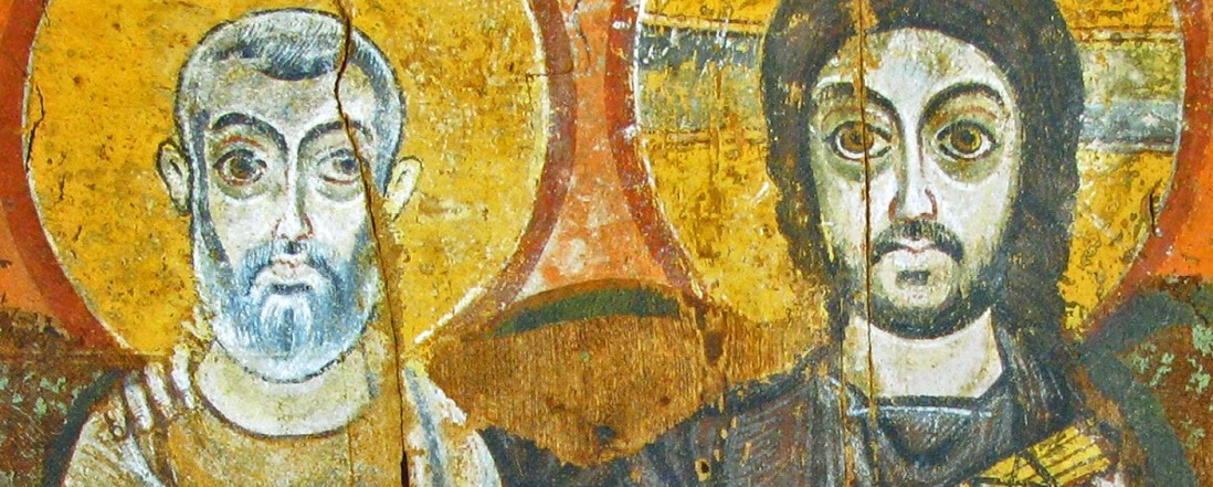 Ägyptische Ikone "Jesus und sein Freund"