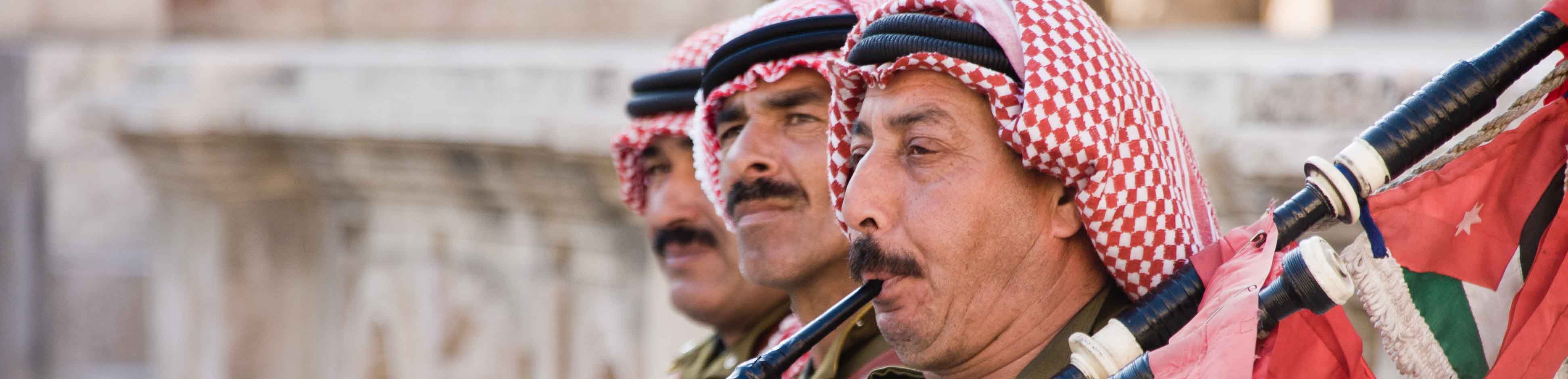 Dudelsackspieler der jordanischen Armee in Jerash