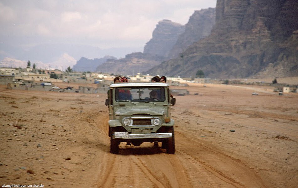 Jeeptour im Wadi Rum, wo Lawrence von Arabien gedreht wurde